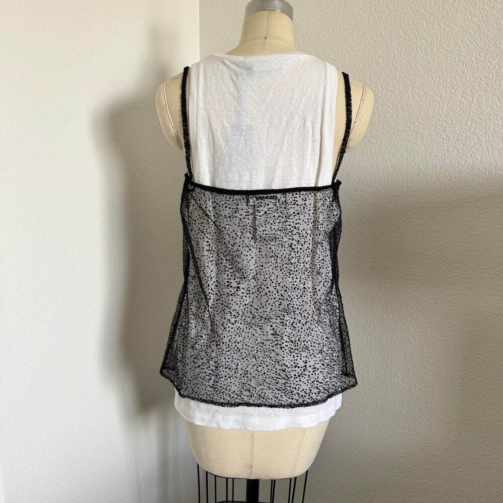 DSquared2 | NWOT Glitter, Velvet Dot & Ruffle Tank Top Size 44 Italian (Large) - Picture 3 of 7